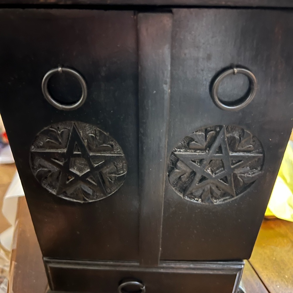 Black Wooden Cabinet with Star Design